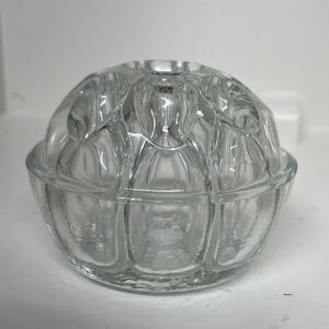 Vtg Glass Flower Frog Reims 3in 9 Holes Italy Rare France paper weight